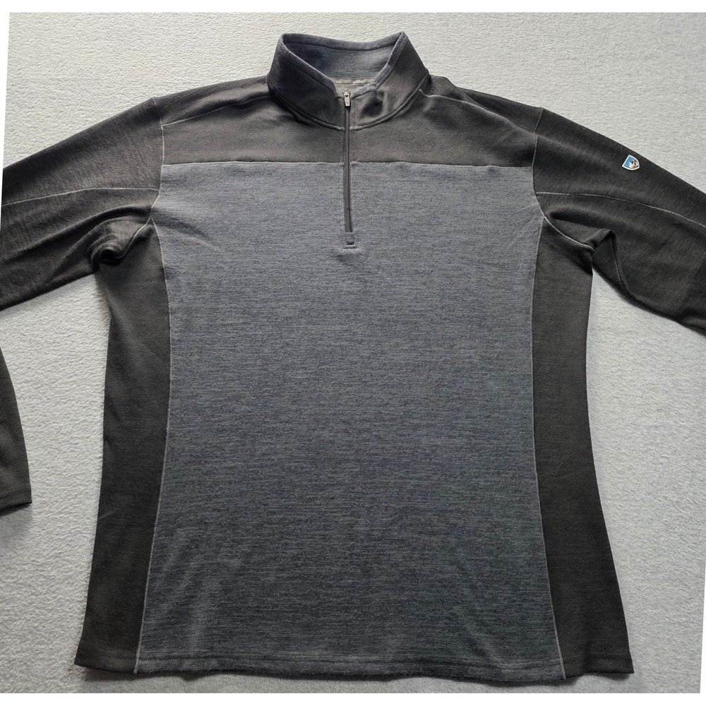 Kuhl Mens XXL Revel 1/4 Zip Fleece Pullover Charcoal Gray Performance Midlayer